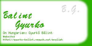 balint gyurko business card
